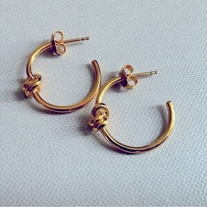 1” Hoops Gold Knot J.Crew Earrings